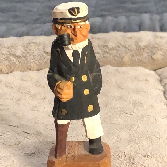 Vintage Sailor Hand Carved/Painted Wood Carving Excellent Condition - Picture 1 of 11